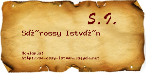 Sárossy István névjegykártya